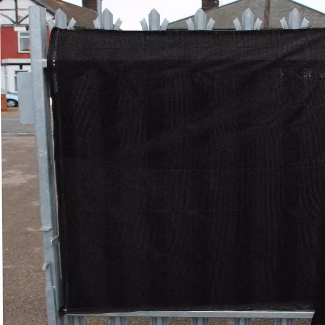 True Products Semi-Transparent Black Shade Netting Privacy Screening Windbreak for Garden Fences, 10m