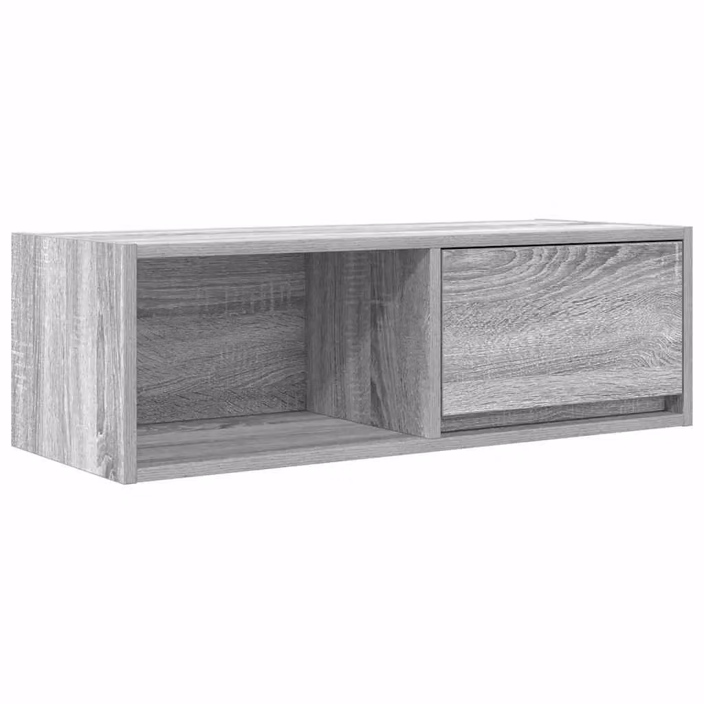 Berkfield Home Modern Wall Mounted TV Cabinet in Grey Sonoma, W/D/H: 80 x 31 x 25.5 cm – 2