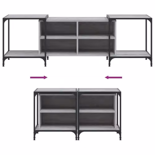 vidaXL Grey Sonoma TV Cabinet in Engineered Wood W/D/H: 153 x 37 x 50 cm – 3
