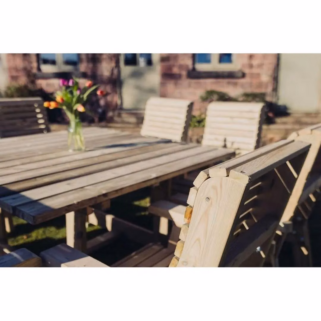 Churnet Valley Garden Furniture Ltd Ergo 8 Seater Square Garden Table Set with Cushions in Brown – 2