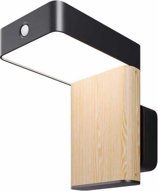 Netlighting Nordis Modern Solar LED Outdoor Wall Lamp in Black with Motion Sensor and Dimming Function, IP65 Rated – 1