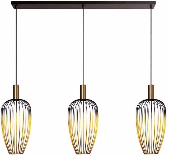 Lucide Aurelie Pendant Light, 3x GU10, Gold and Black