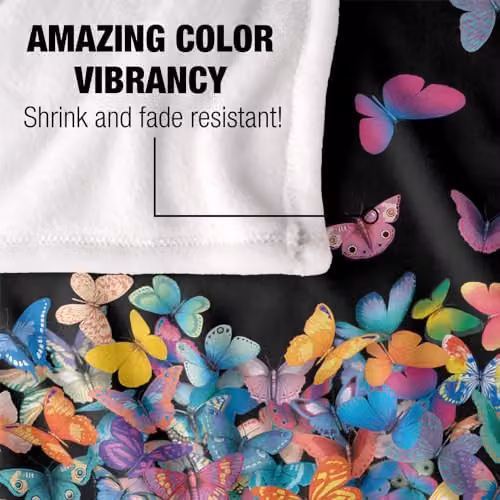 JQ Licensing Royce Mcclure Wildheart Butterflies Silky Touch Super Soft Fleece Throw Blanket, Multicolour, W/D/H: 91 x 147 cm – 4