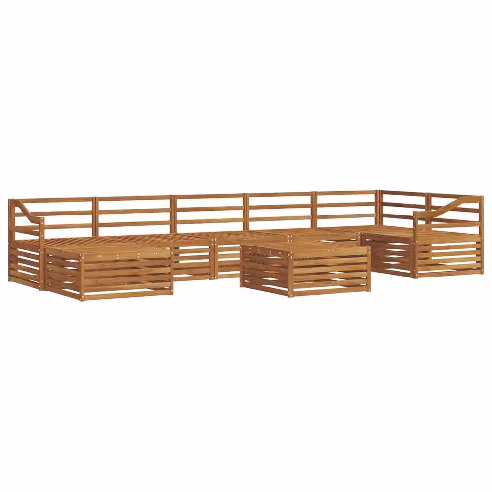 Berkfield Home 8-Piece Modern Outdoor Sofa Set in Brown Acacia Wood with Cushions – 2