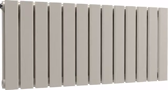 Lux Heat Double Flat Horizontal Steel Radiator in Grey, W/H: 91.0 x 40.0 cm