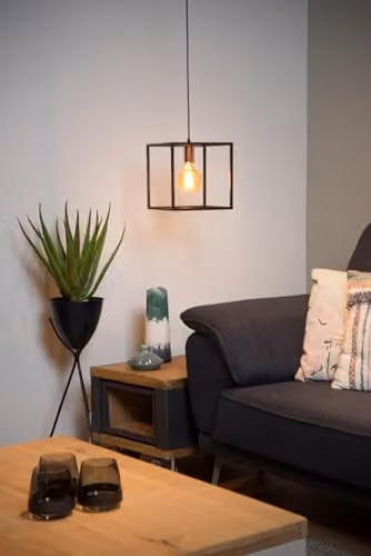 Lucide Arthur Dimmable Adjustable Cube Pendant Light in Black and Copper – 4