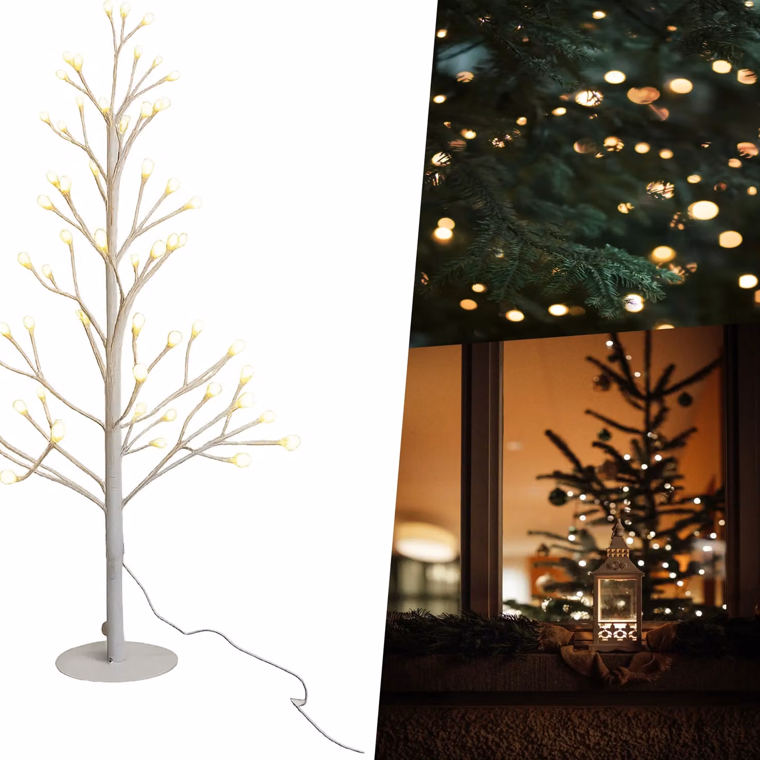 Pegdev Pre-Lit LED Tree with 200 White Lights and 8 Functions, Height: 180 cm – 2