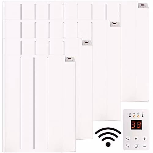 Mylek Smart WiFi Electric Panel Heater Radiator, 2000W, White, Wall Mounted or Freestanding – 1