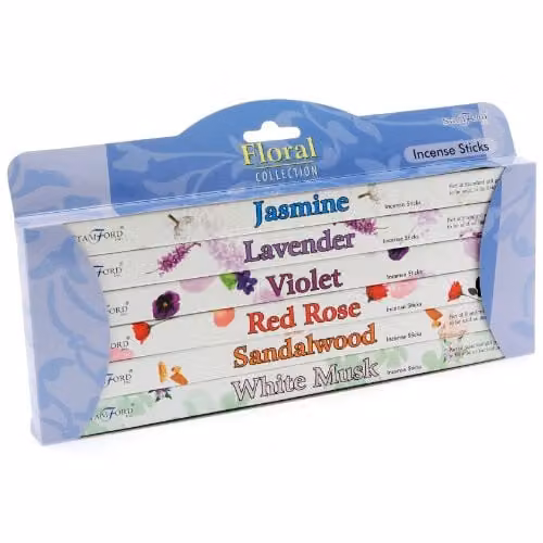 Stamford Inc. Floral Incense Sticks Gift Set in White and Multicolour