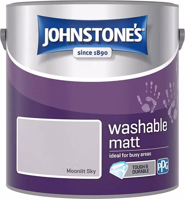 Johnstones Washable Matt Paint in Moonlit Sky Blue Grey