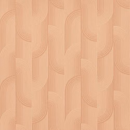 Grandeco Boutique Romanie Art Deco Luxury Embossed Wallpaper in Coral and Orange