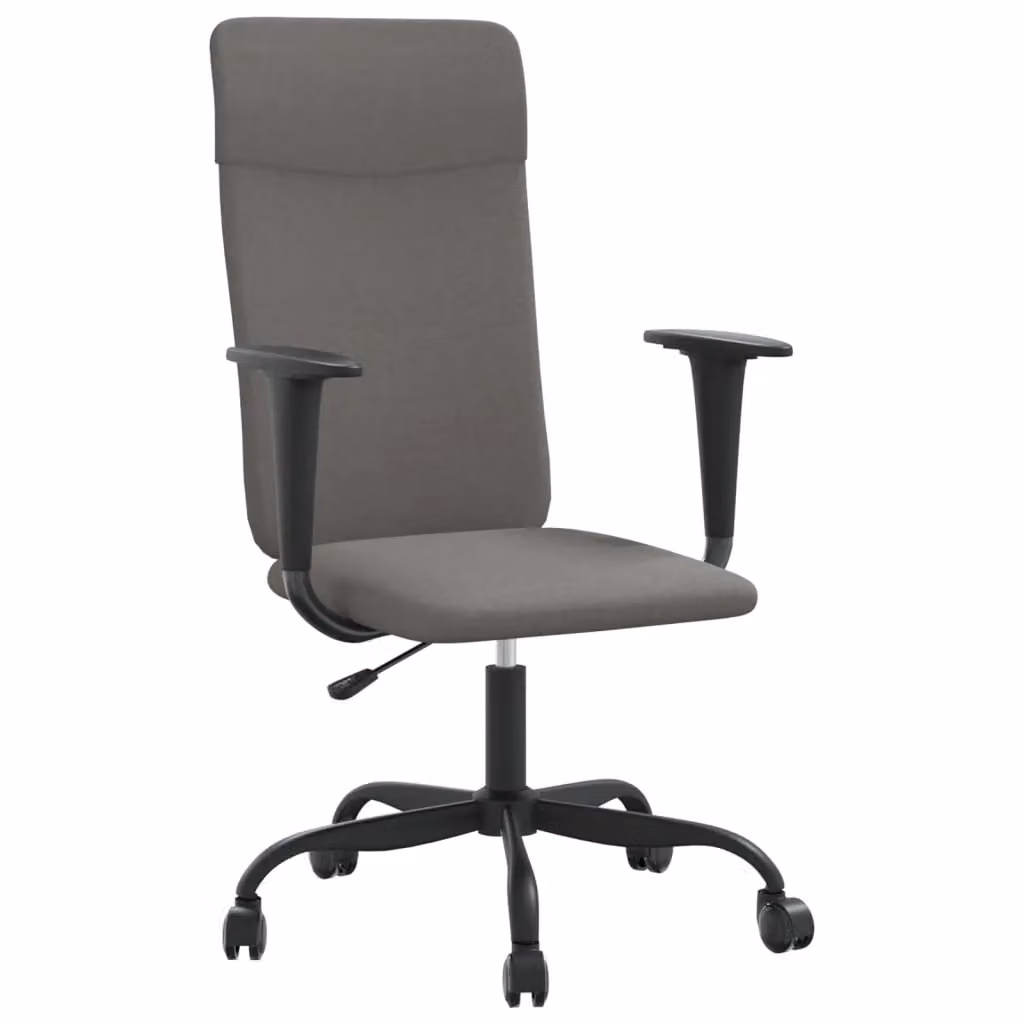 Berkfield Modern Grey Fabric Task Chair with Headrest and Armrests – 2
