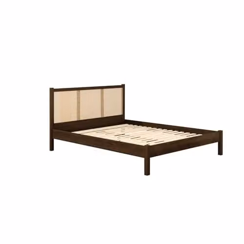Birlea Croxley Double Rattan Bed Frame in Walnut Brown, W/D/H: 135 x 140 x 198.52 cm