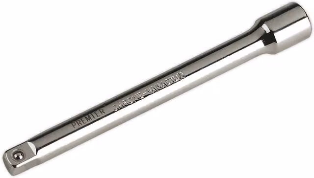 Loops 150mm Forged Chrome Vanadium Steel Extension Bar with 3/8 inch Square Drive and Spring-Ball Socket Retainer in Silver