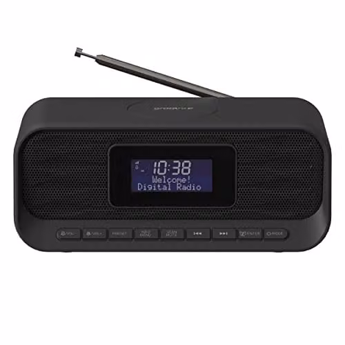 Groov-e Zeus DAB+ and FM Clock Radio with Bluetooth and 3.5 mm Jack, Black