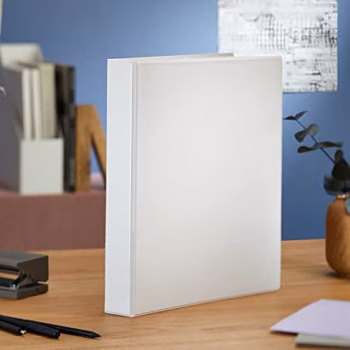 Exacompta White Rigid Opaque A4 Maxi Binder with 4 D-rings and 2 Pockets, W: 32 cm, H: 27.7 cm, Spine: 4.7 cm – 2