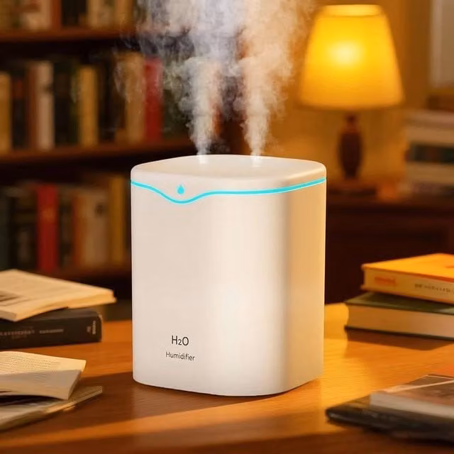 Havendro 2L Double Spout Air Purifier Humidifier and Cool Mist Aroma Diffuser, White