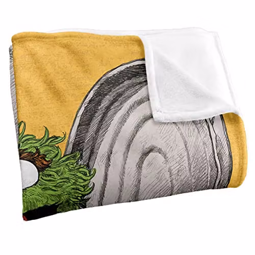 LOGOVISION Sesame Street Oscar Painted Silky Touch Super Soft Fleece Throw Blanket in White, W/D/H: 152 x 127 cm – 2
