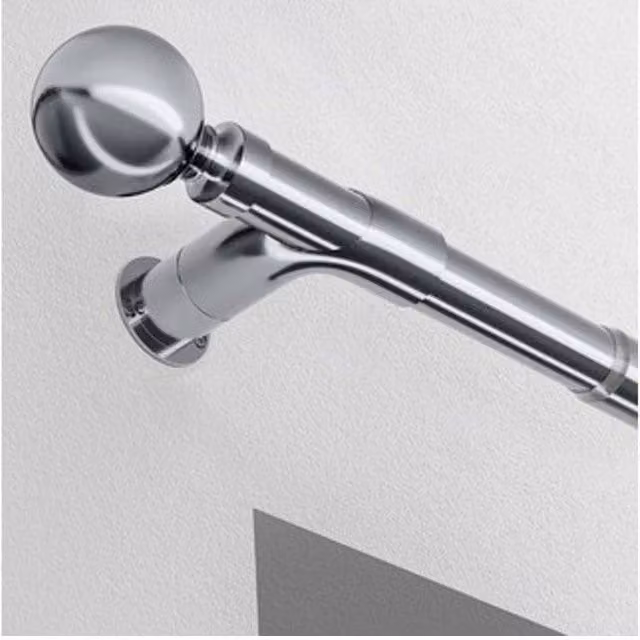 New Edge Blinds Metallic Silver Corner Bracket for 28mm Curtain Poles – 1
