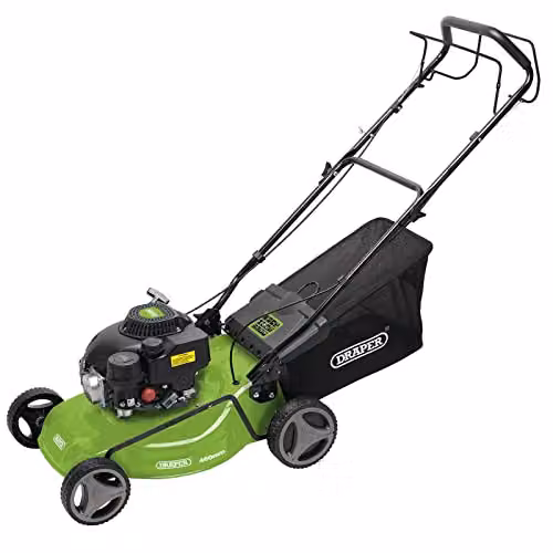 Draper 08672 Self-Propelled Petrol Lawn Mower in Green and Black with 460mm Cutting Width and 150cc 3.6HP Engine – 1