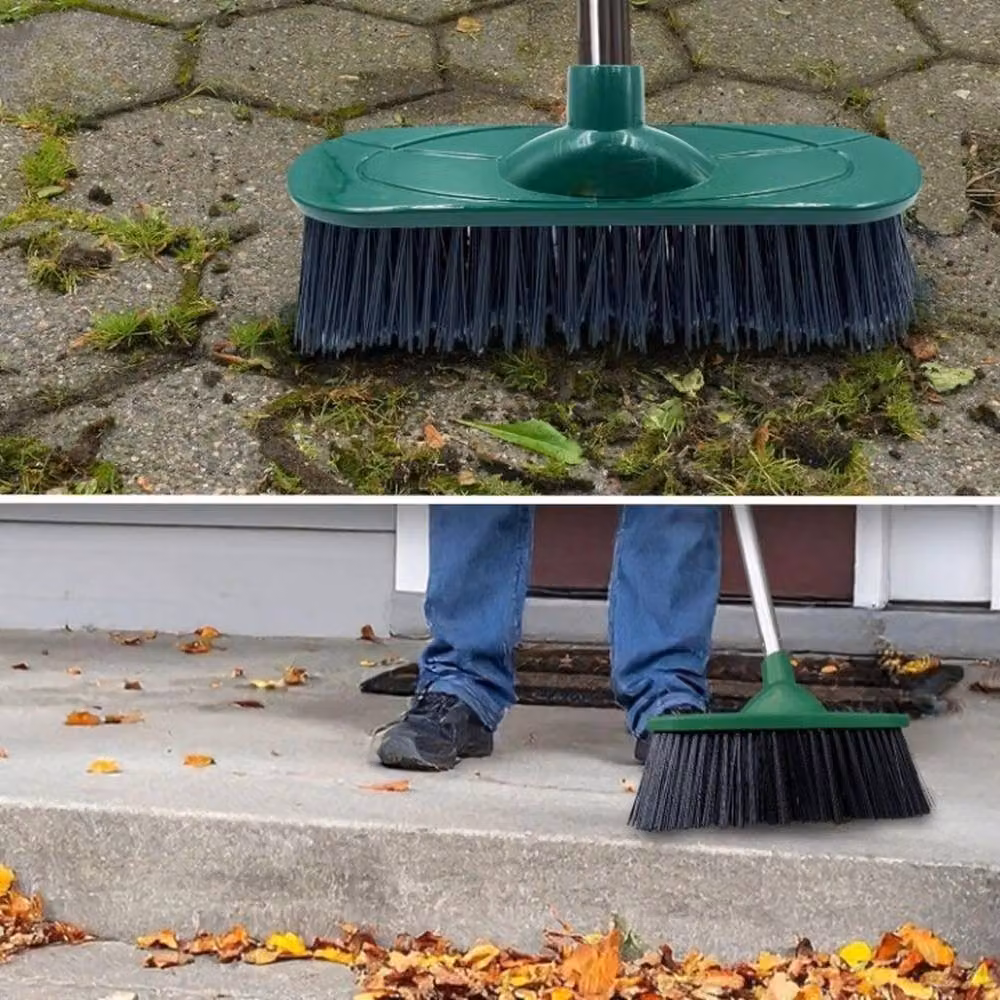 VOGREX Heavy Duty Hard Bristle Garden Broom in Green – 2