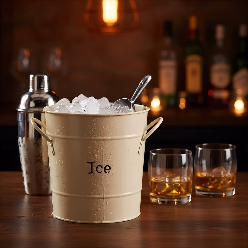 Harbour Housewares Vintage Metal Ice Bucket with Scoop and Lid in Black – 2