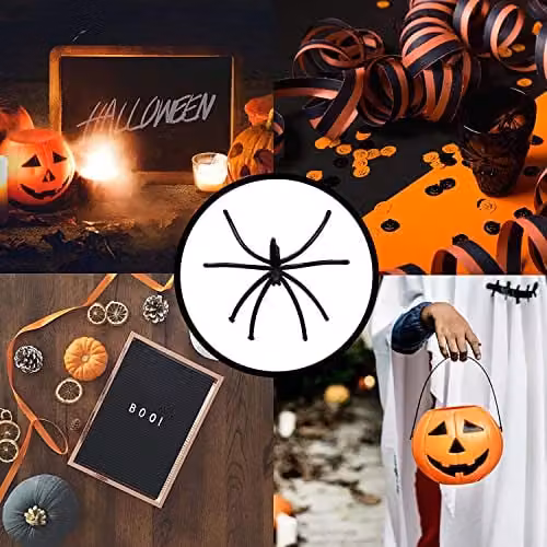 Shatchi 24-Piece Black Plastic Halloween Spiders for Party and Birthday Decorations – 5