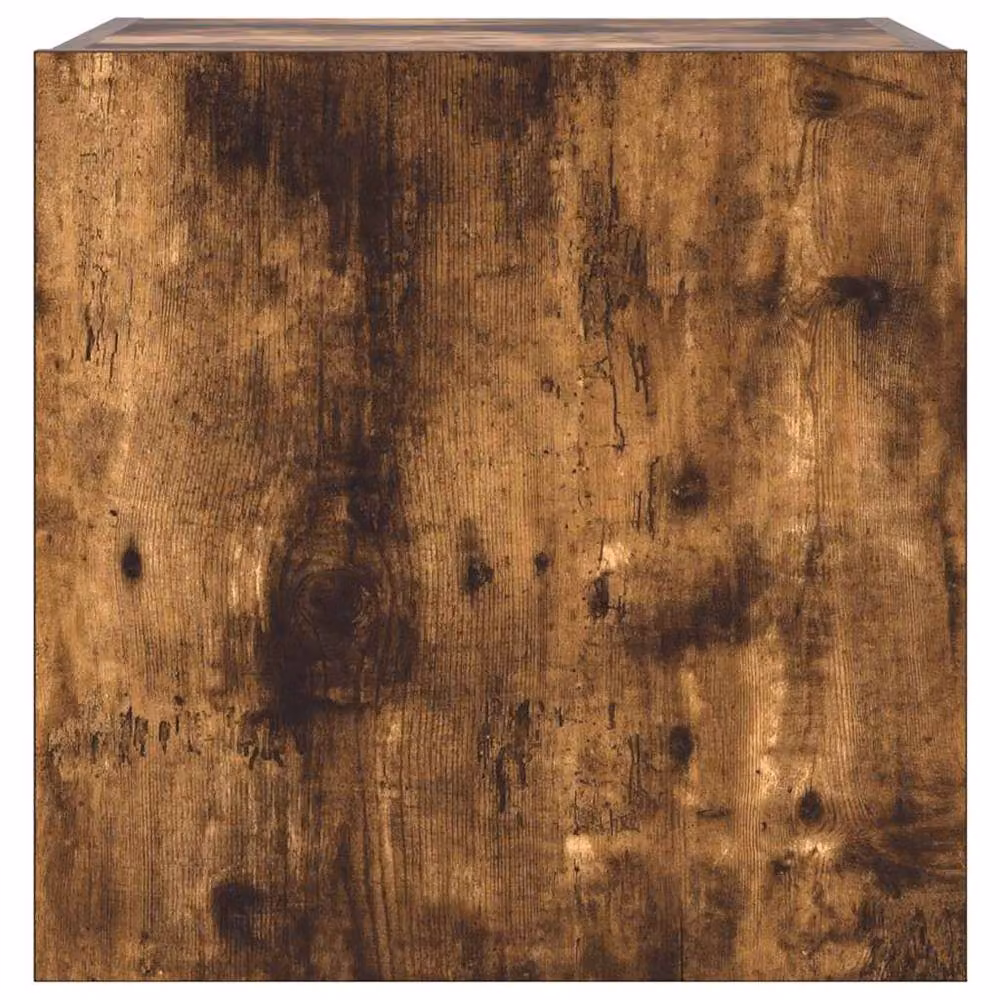 Berkfield Home Modern TV Wall Cabinet with LED Lights in Smoked Oak Brown, W/D/H: 40.5 x 35 x 40 cm – 8