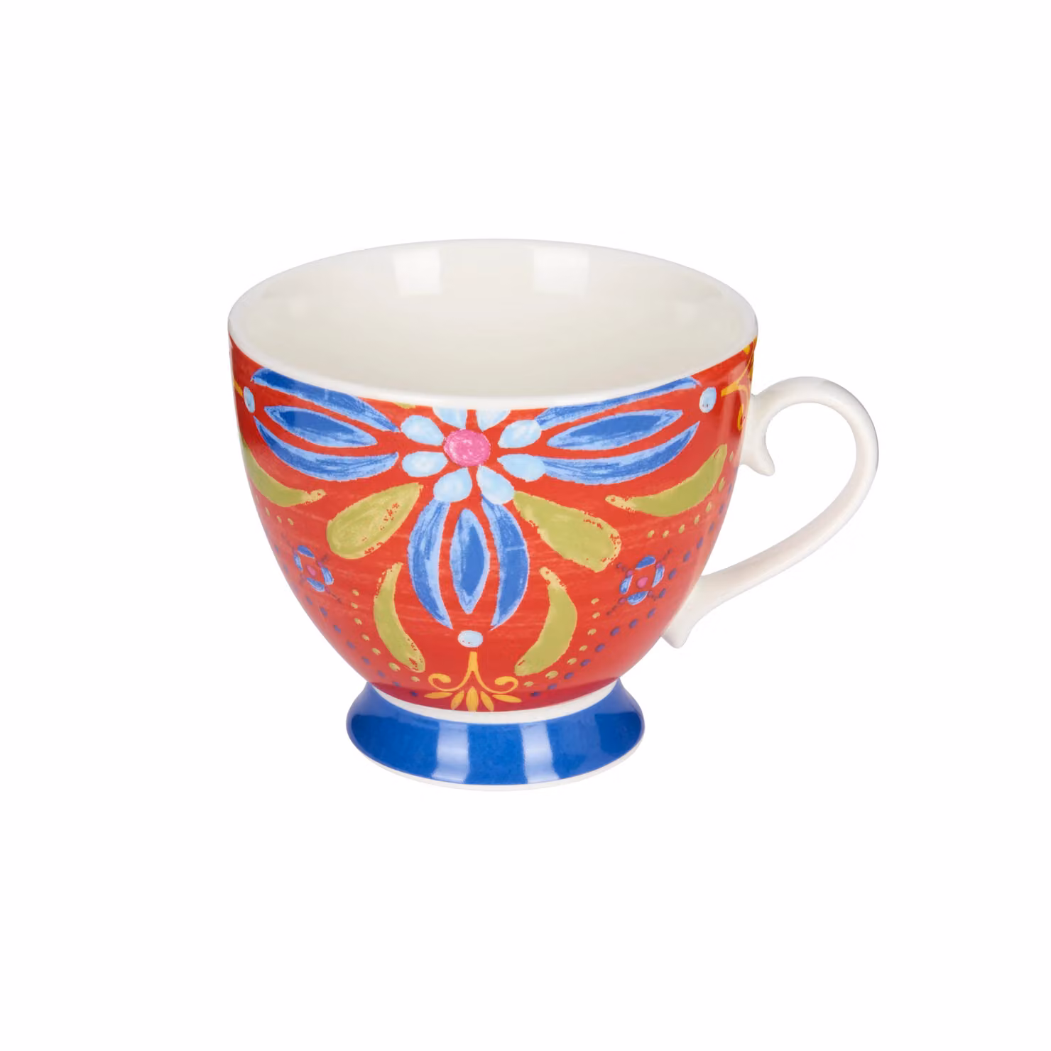 KitchenCraft Set of 4 Red Bone China Moroccan Footed Mugs – 4