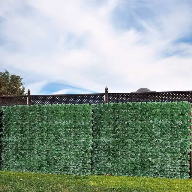 NESTLUNE Artificial Ivy Leaf Hedge for Garden Fence and Wall Privacy, Green, W: 100 cm, H: 80 cm