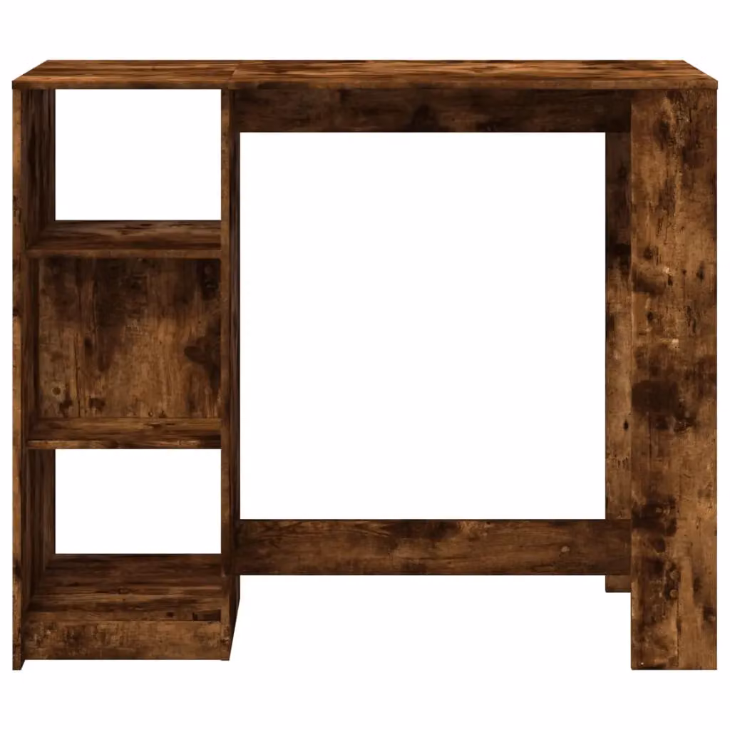 Berkfield Home Bar Table with Shelf in Smoked Oak Brown, W/D/H: 124 x 46 x 103.5 cm – 4