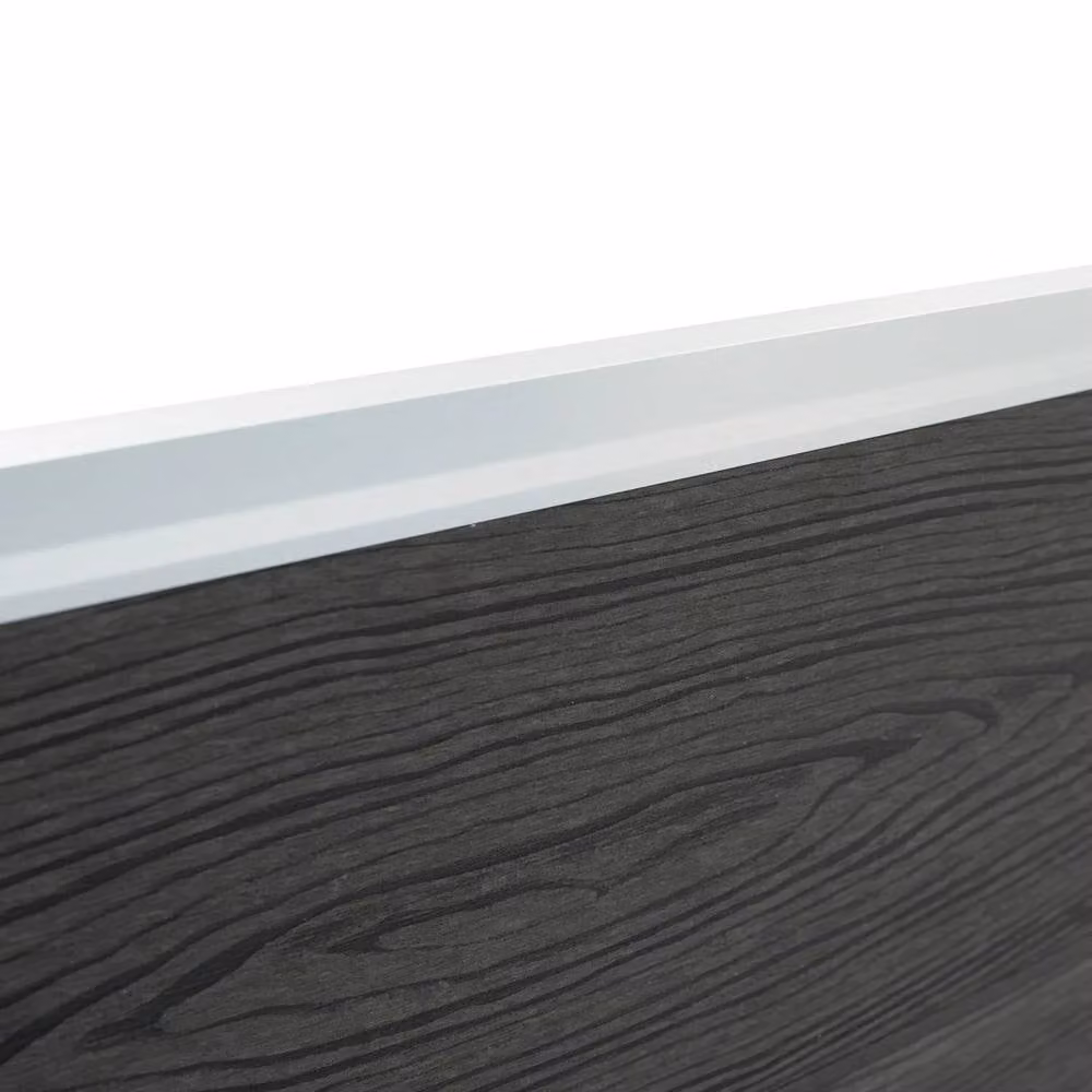 Monstershop Grey Composite Fence Panels and LED Posts W/H: 17 x 6 ft – 7