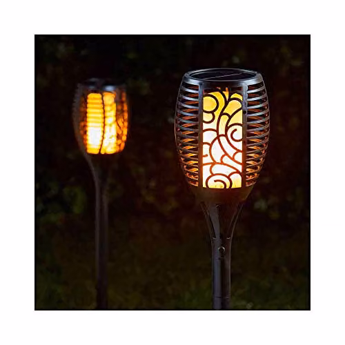 Smart Garden Products Solar Powered Outdoor Torch with Cool Flame Effect in Black – 3