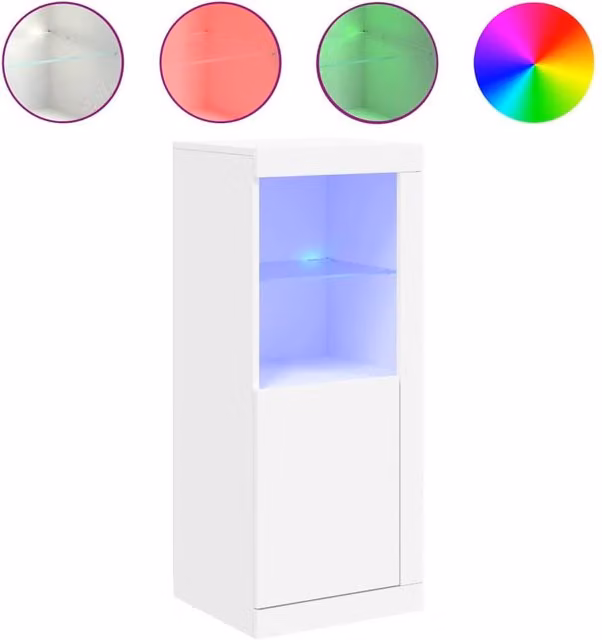 Berkfield Home Modern White Sideboard with Integrated LED Lighting W/D/H: 41 x 37 x 100 cm – 1