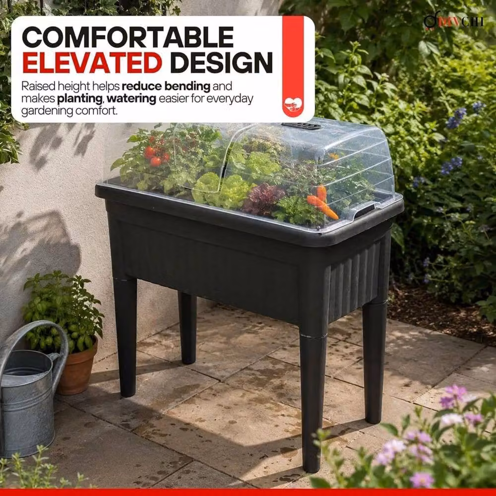 NESTLUNE Elevated Garden Planter Box with Legs in Black – 5