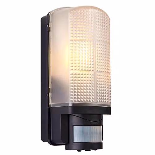 Netlighting Modern Black Outdoor PIR Motion Sensor Wall Light IP44 E27 – 1