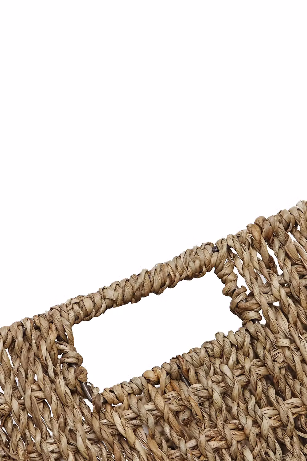 JVL Set of 3 Square Seagrass Storage Baskets in Beige and Sand – 3