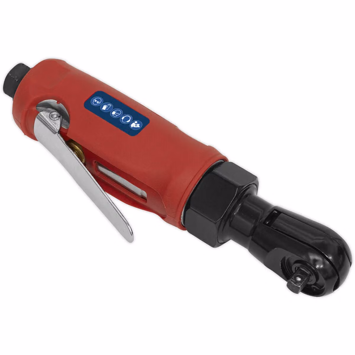 Loops Compact Air Ratchet Wrench, 1/4 inch Sq Drive, 1/4 inch BSP, Red and Multicolour – 3