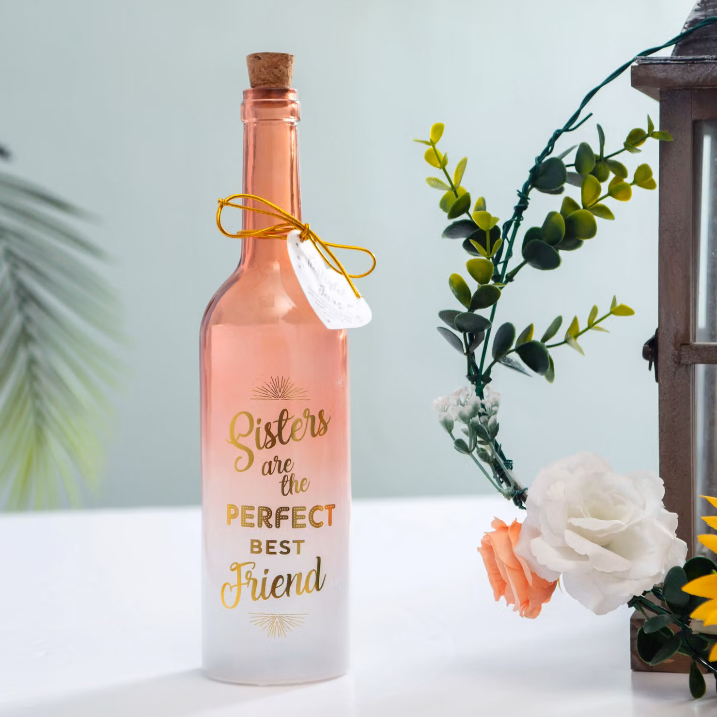 Boxer Gifts Sister Luxe Starlight Glass Water Bottle in Orange and Gold – 3