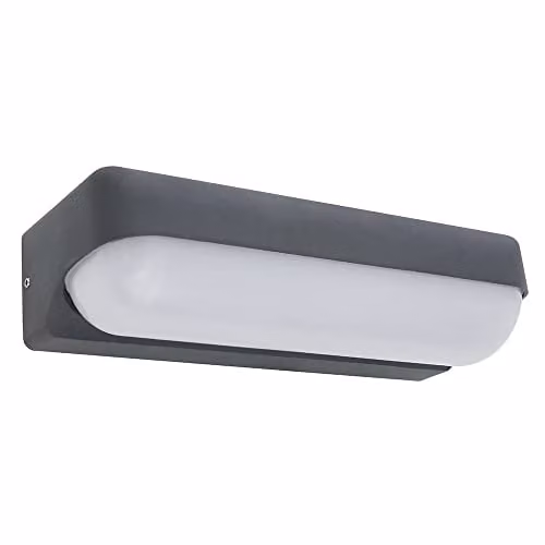 Globo Lighting Modern Rectangular LED Outdoor Wall Light in Anthracite with IP54 Rating and Downward Illumination – 1