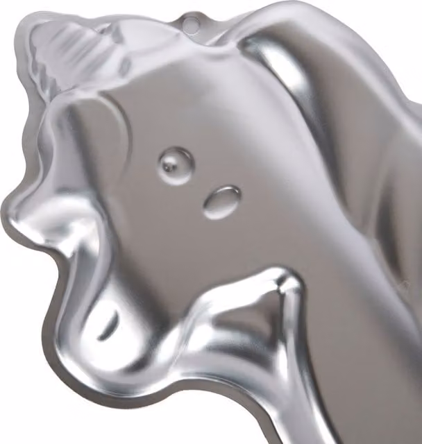KitchenCraft Silver Anodised Aluminium Unicorn Shaped Cake Tin