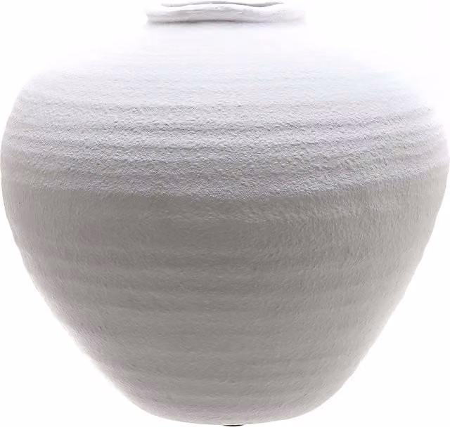 KDMK Regola Elegant Round Ceramic Tabletop Vase in White