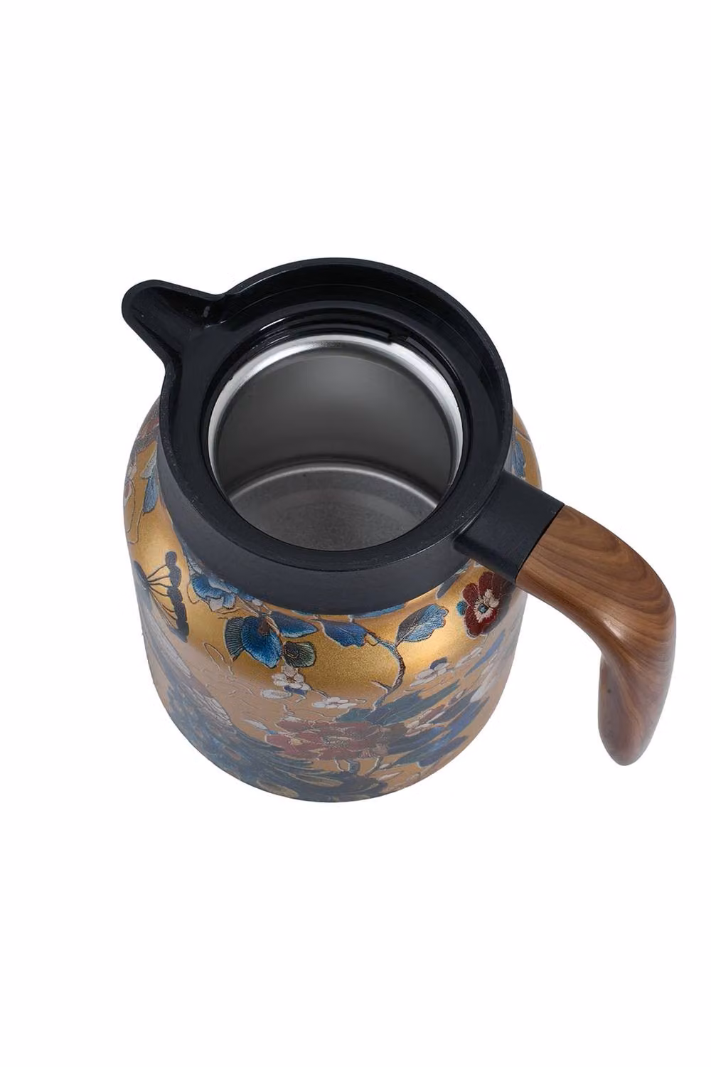 Living and Home Vintage Floral Pattern Thermal Teapot with Built-in Infuser in Gold – 6