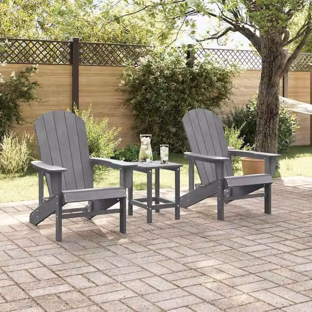 Berkfield Home Modern Adirondack Chairs, 2 Piece Set, Light Grey, W: 74 cm, D: 82 cm, H: 90 cm