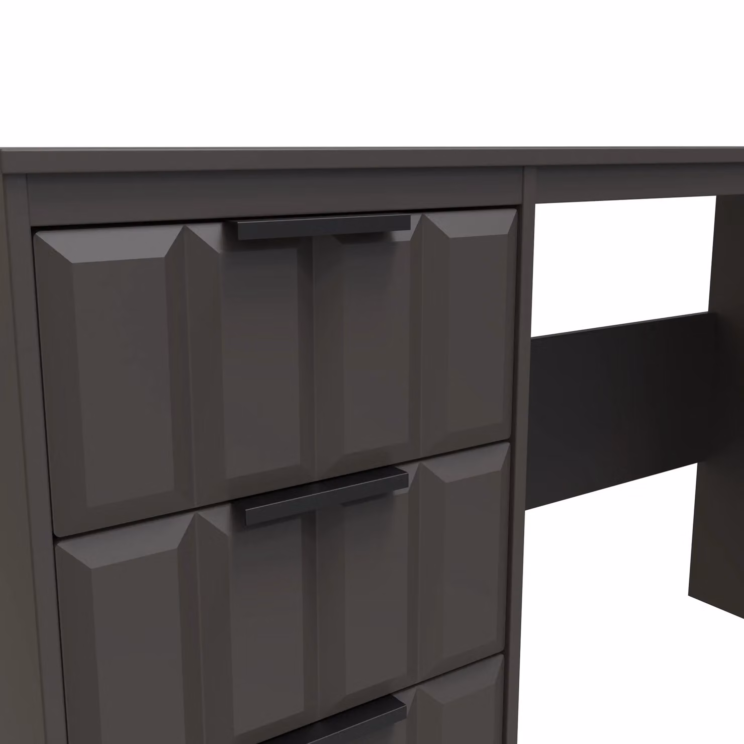 Ready Assembled 2 U Seattle 3 Drawer Desk in Dark Grey – 3
