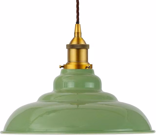 SE Home St Edmund's Pendant Light in Mint Green with Antique Gold and Brown Twisted Details – 1