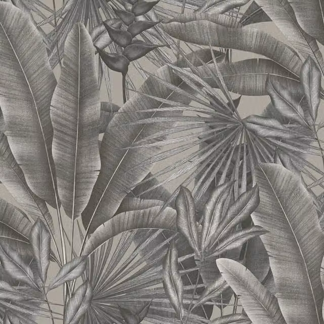 I Love Wallpaper Jungle Luxe Monochrome Nature Wallpaper in Yellow and Grey