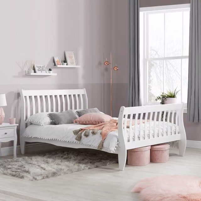 Birlea Belford White Solid Wood Bed Frame, W/D/H: 120 x 200 cm