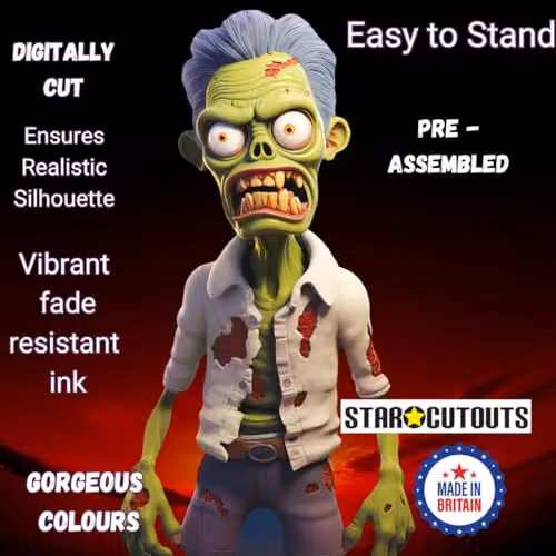 Star Cutouts SC4478 Cartoon Zombie Cardboard Cutout for Halloween Parties, Multicolour, H: 183 cm x W: 68 cm – 7