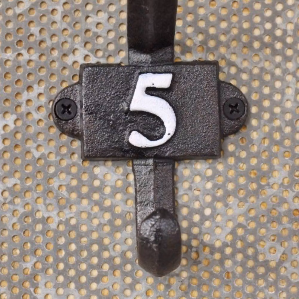 Gifts Direct 2 U Heavy Duty Cast Iron Wall Hook, Number 5, Black – 2
